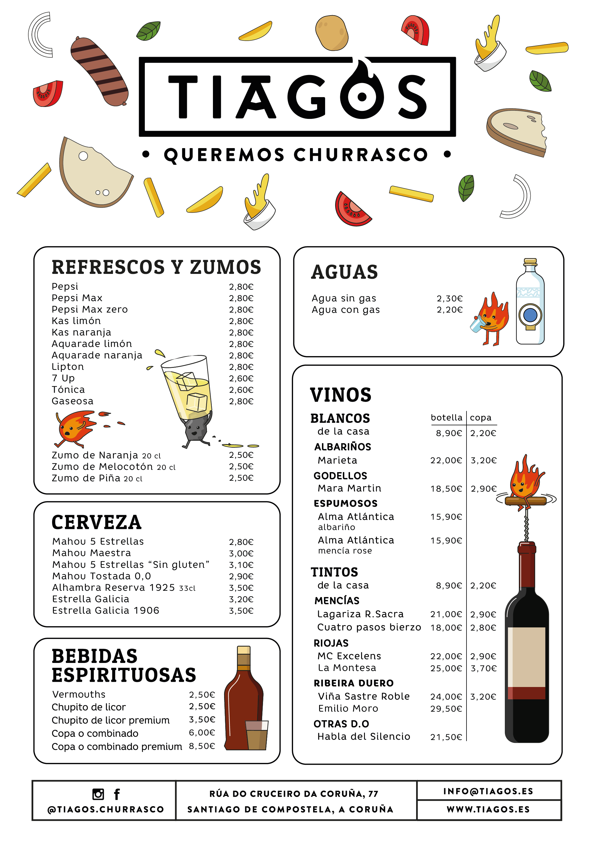 Carta bebidas TIAGOS